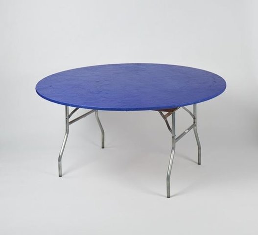 TABLE COVER ONLY-Round ROYAL BLUE PLASTIC COVER 