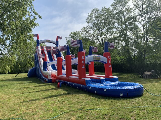 Freedom Tower Double Lane Water Slide with pool #WS49