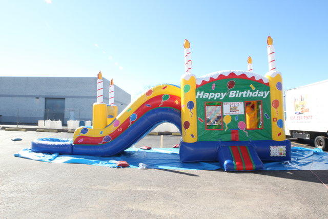 Birthday Cake Bouncer And WATER SLIDE With Pool (NEW)