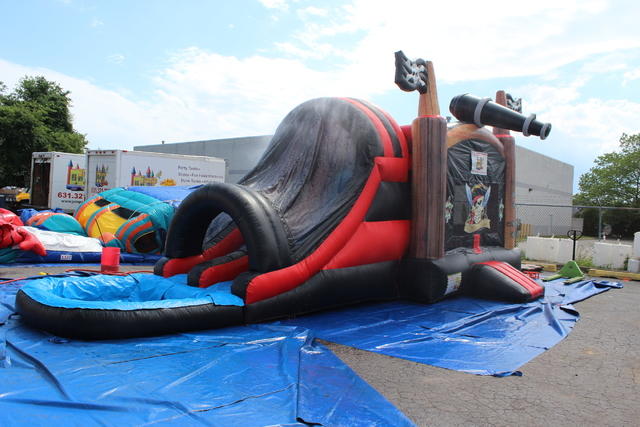 Pirate Party Bouncer & Double Lane Waterslide Combo #WS11
