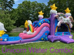 (48) Unicorn Dual Lane Water Slide and Bouncer Combo #WS52 