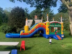 (43)  Birthday Cake Bouncer & Water slide With POOl #WS41