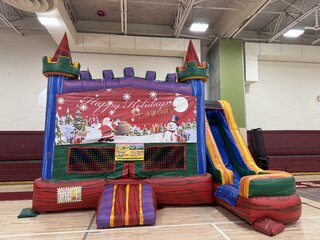 Happy Holiday Rainbow Bouncer With Slide