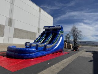 (#11B) ALL NEW- Ocean Rush Double Lane Water Slide With Pool