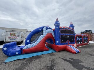 Stars And Stripes  Obstacle Course with 2 lane dry slide