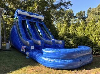 (#11B) ALL NEW- Ocean Rush Double Lane Water Slide With Pool