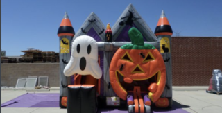 Spooky Pumpkin and Ghost bouncer with slide