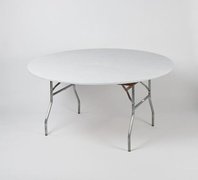 TABLE COVER ONLY- Round WHITE PLASTIC COVER