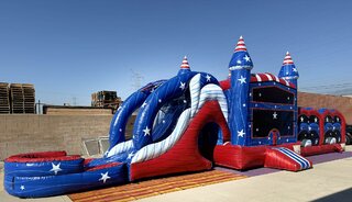 Stars And Stripes Waterslide Obstacle Course