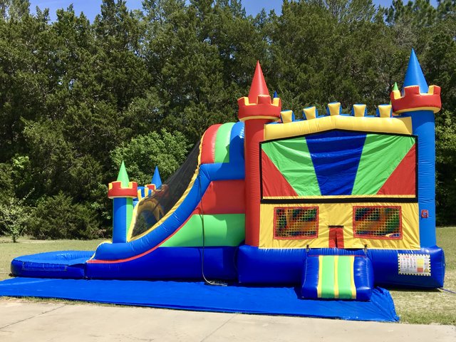 Blue Castle Water Slide Combo