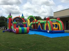 70ft Obstacle Course + Any Castle Combo (Dry)Great for Kids & Adults
