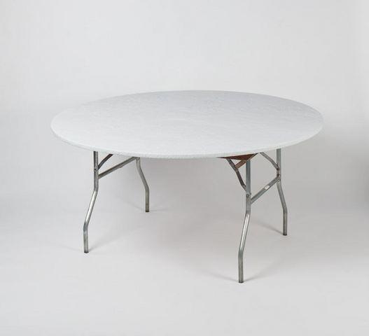 White 60 Inch Fitted Plastic Table Cover