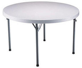 60 Inch Round White Resin Table