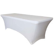 6' White Spandex Table Cover