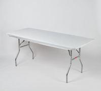 White 6’ Fitted Plastic Table Cover
