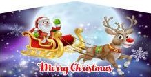 Merry Christmas Santa and Rudolph Banner