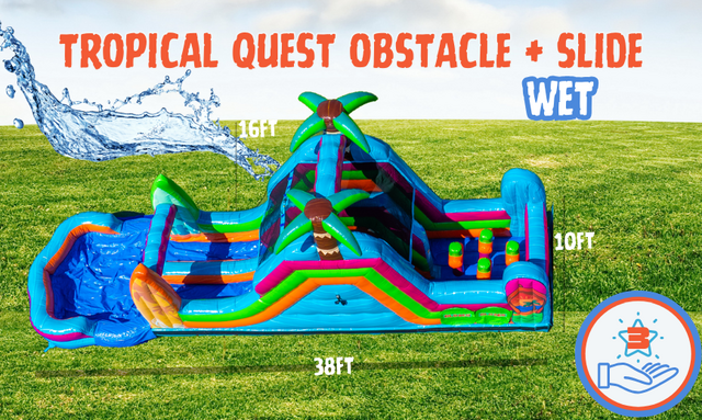 16' Tropical Quest Obstacle + Slides WET