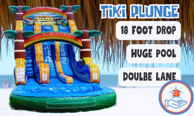 18FT Tiki Plunge Double Lane with Huge Pool