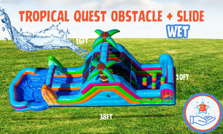 16' Tropical Quest Obstacle + Slides WET