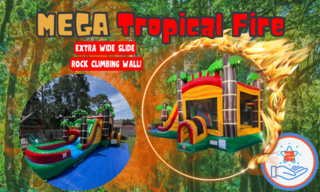 MEGA Tropical Fire Bounce House Combo DRY