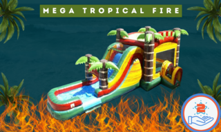 MEGA Tropical Fire Bounce House Combo DRY