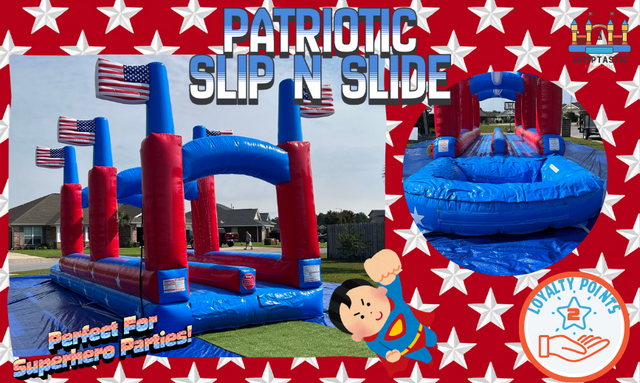 35' Patriotic Slip n Slide Dual Lane XL Pool