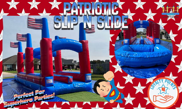 35' Patriotic Slip n Slide Dual Lane XL Pool