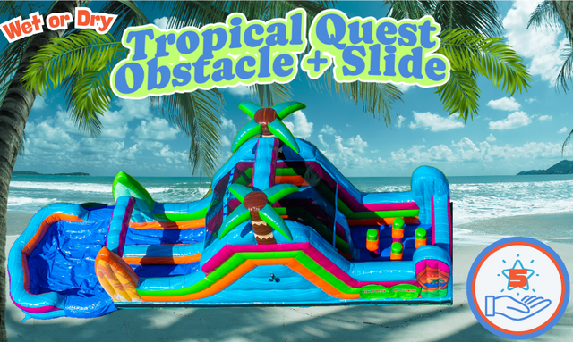 16' Tropical Quest Obstacle Dual Slide