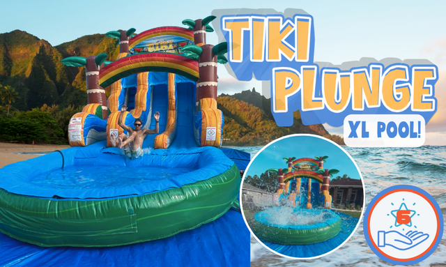 18' Tiki Plunge Double Lane with XL Pool