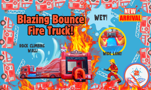 Blazing Bounce Fire Truck WET