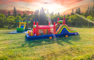 40' Rainbow Mega Obstacle Course Bouncy Castle