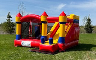 Jump & Slide Bouncy Castle Yellow/Red