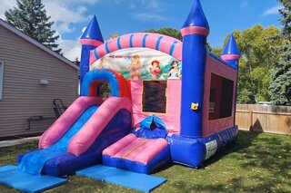 Pink Inflatable Bouncy Castle Combo