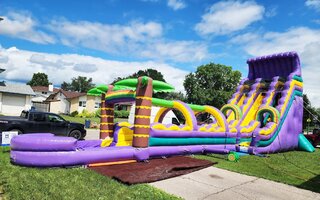 Tropical Dual Lane with Slip and Slide Bouncer