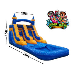 15' "Castle Cove" Castle Slide with Pool (Wet or Dry, Ideal for Kids Ages 2-5) - Small