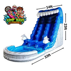 23' "Dolphin Dive" Dual Lane 'Wet or Dry' Slide with Pool