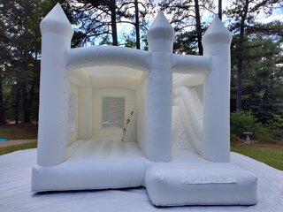 "Artic Castle" White Mini Combo Bounce Slide Castle Dry