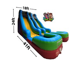 24' "Tri-Color" Dual Lane 'Wet or Dry' Slide (No Pool)