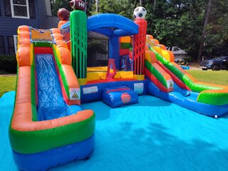 "Sports Madness" Double 'Wet or Dry' Combo Bounce Slide