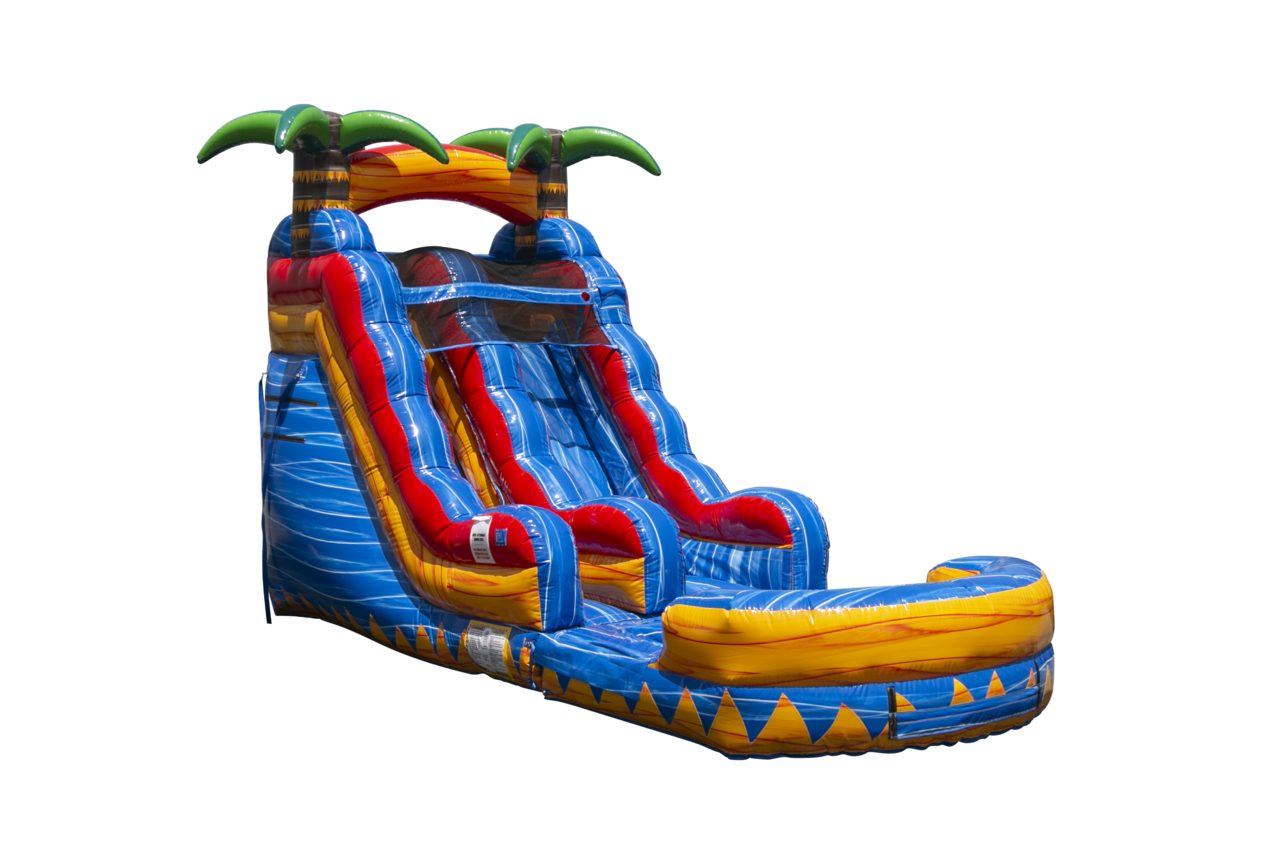 Tropical-themed Tropical Inferno Water Slide for parties in La Mirada CA
