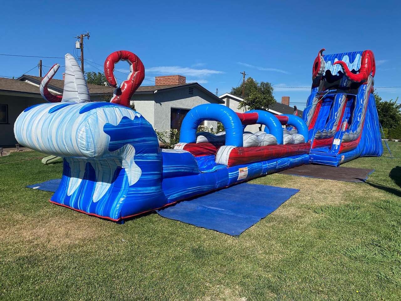 Ocean Battle inflatable water slide rental at a Placentia, CA event