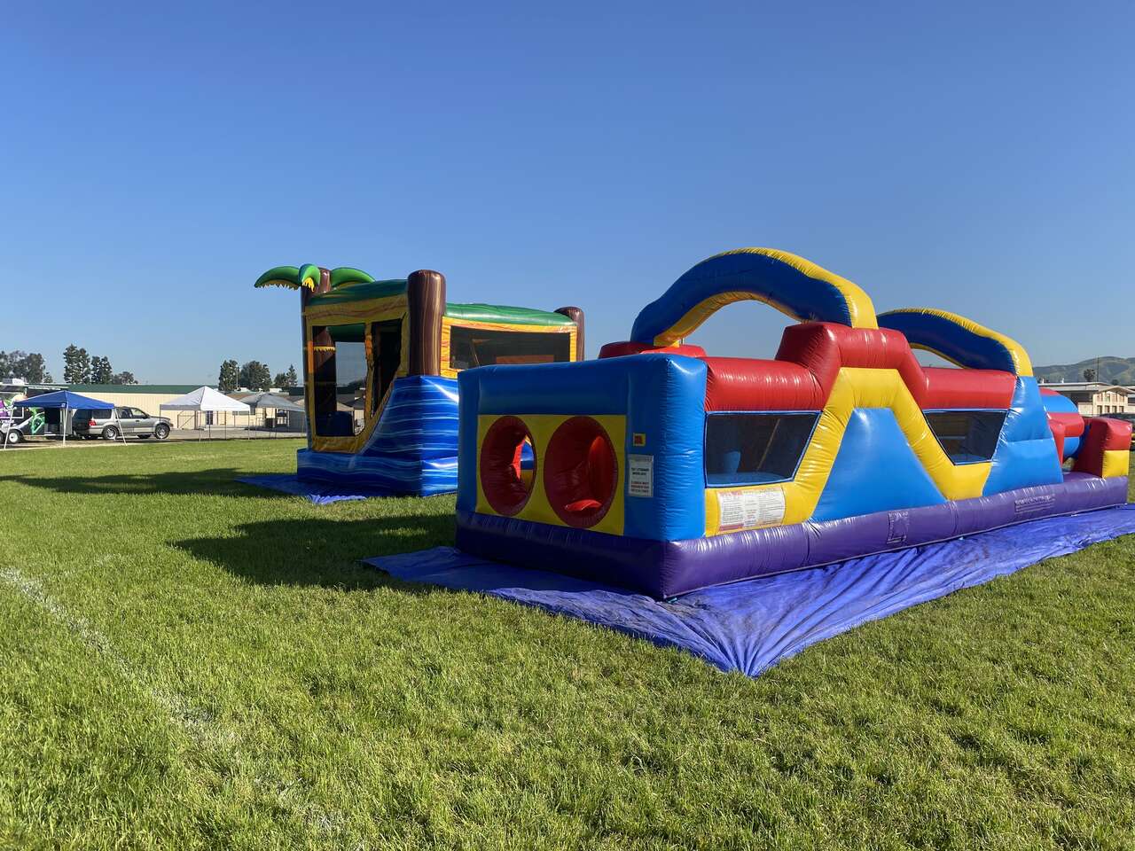 obstacle course and combo jumper rental at a school event in Downey, CA