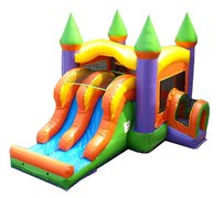 Orange Double Lane Slide, rent this combo for the weekend at our one day price, we will deliver on Saturday and pick up on Monday, BEST DEAL IN TOWN!       