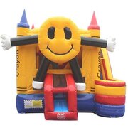 Smiley face with water slide,  rent this Combo for the weekend at our one day price, we will deliver on Friday and pick up on Monday, BEST DEAL IN TOWN!      