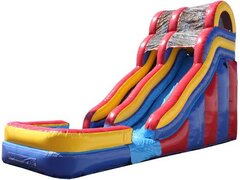 19 Ft Red double dip slide / with water, rent this Slide for the weekend at our one day price, we will deliver on Friday and pick up on Monday, BEST DEAL IN TOWN!