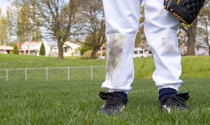 Grass stains on pants