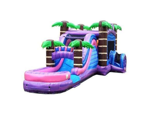 MEGA Tropical Purple Bounce House and Slide