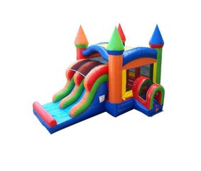 Rainbow Bounce House and Double Slide