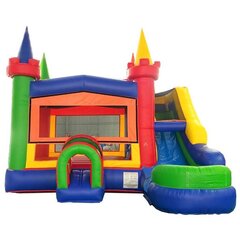 Rainbow Bounce House and Single Slide