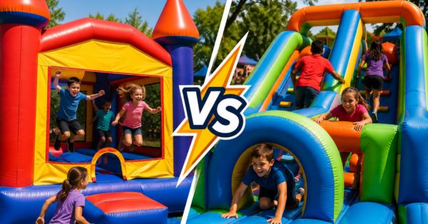 Bounce house vs obstacle course showdown